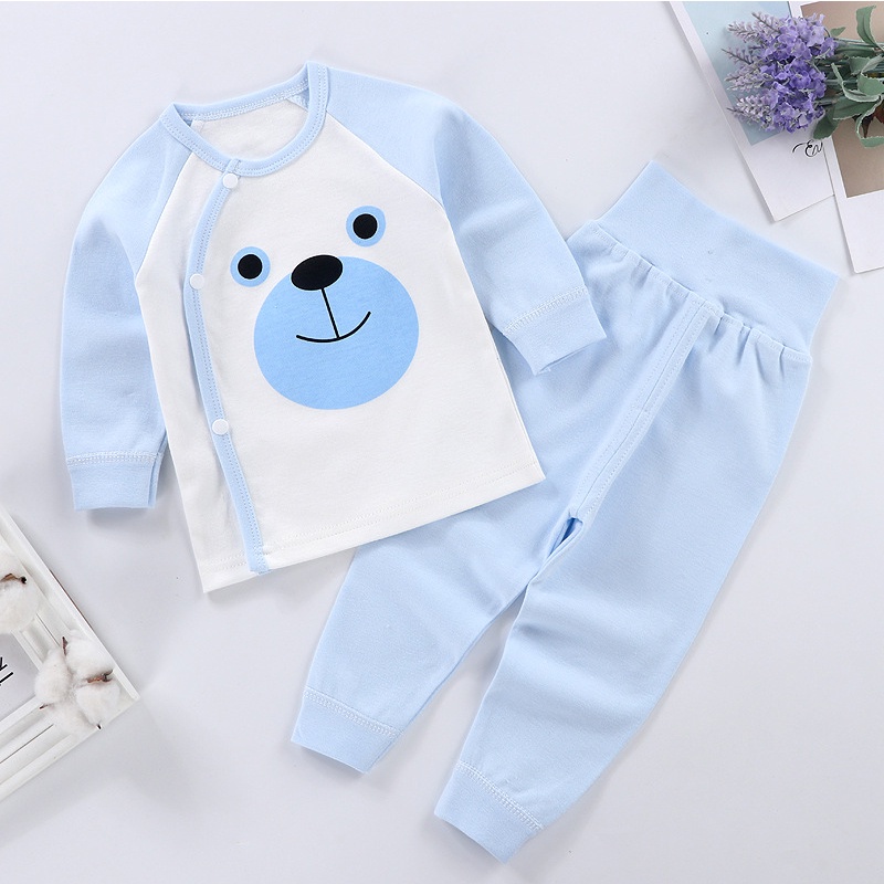 Bộ đồ dài tay cho bé trai bé gái sơ sinh 100% cotton nguyên chất hàng xuất khẩu cao cấp _ B57