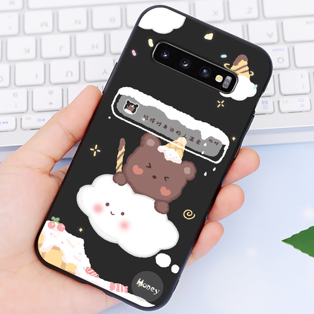 Ốp Samsung 😍 Ốp lưng Samsung S10 S10 Plus Cute Bear nhựa cao cấp viền silicon - Banana Store