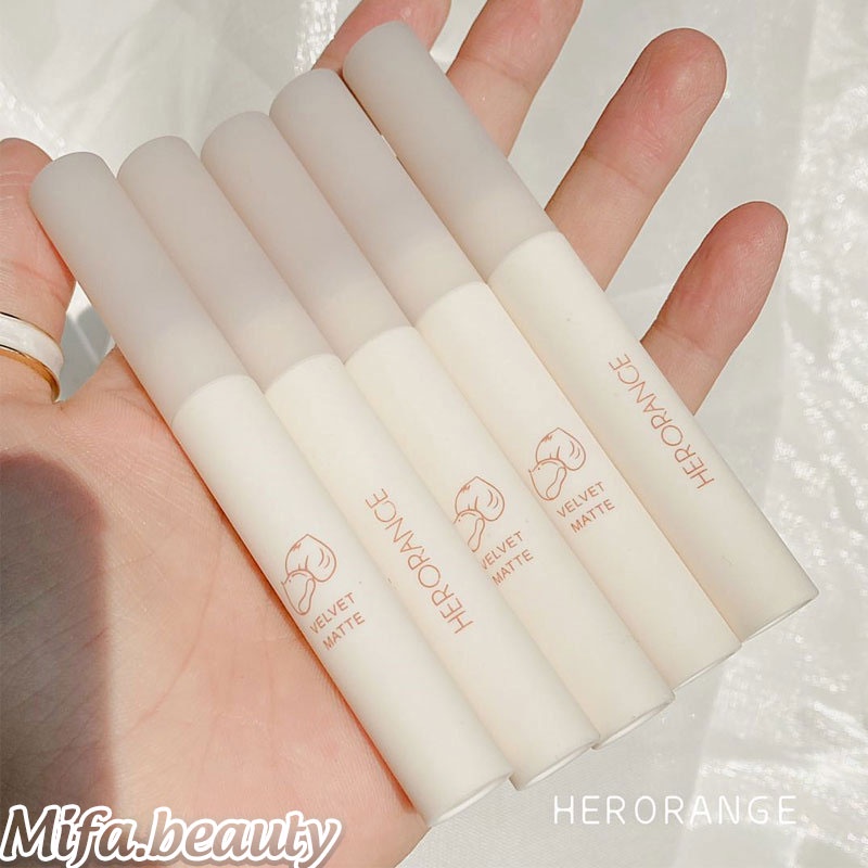 Son Kem Lì Herorange Vỏ Trắng Sữa Tone Màu Đất Nội Địa Trung Mềm Mịn Môi