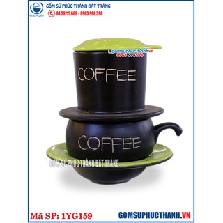 Phin pha cà phê bằng gốm sứ lòng xanh