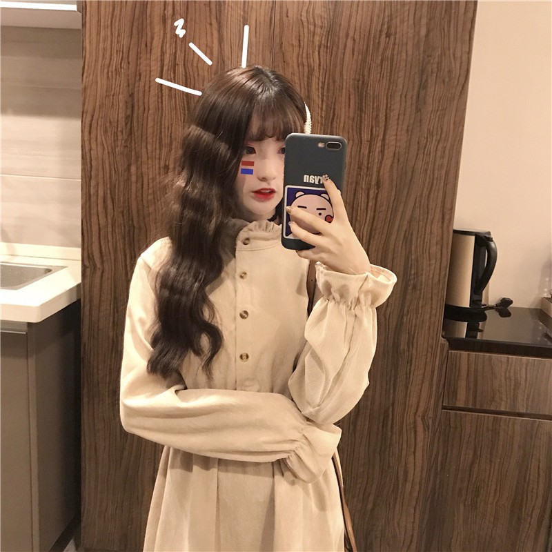 Đầm ulzzang Retro Style dáng suông VD036(có ảnh thật)