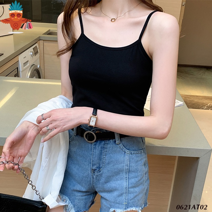 Áo thun 2 dây trơn nhiều màu THOCA HOUSE freesize mặc trong, phối đồ cực xinh, vải thoáng mát