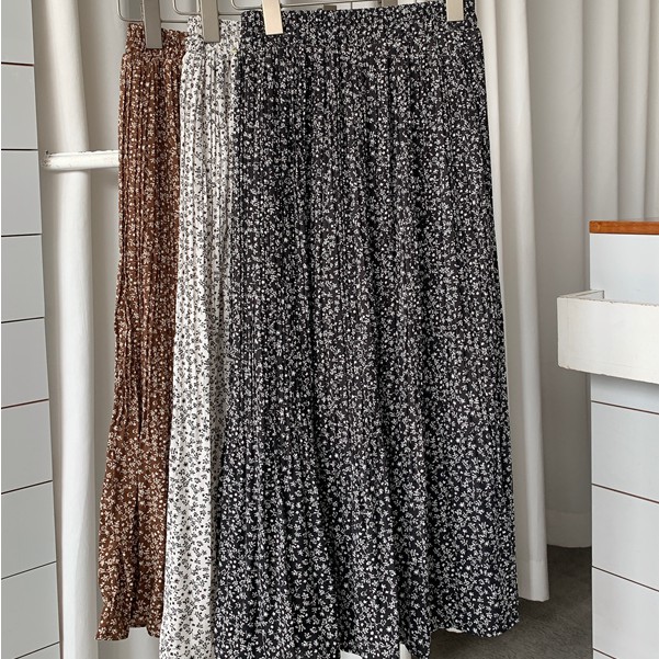 [Mã WASKT304 giảm 15% tối đa 30K đơn 99K] Chân váy maxi hoa voan xếp ly lưng thun - V671 | BigBuy360 - bigbuy360.vn