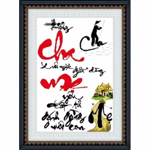 Tranh thêu cha mẹ 222586