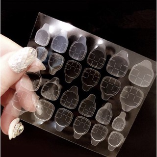 Set 2 Tấm Keo Dán Móng Giả Hai Mặt (1 Tấm 24 Miếng Keo). Miếng Dán Silicon Tay và Chân