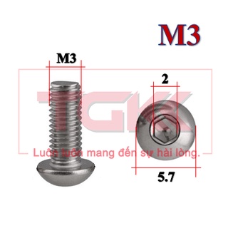 Bulong LGC chỏm cầu inox 304 M3