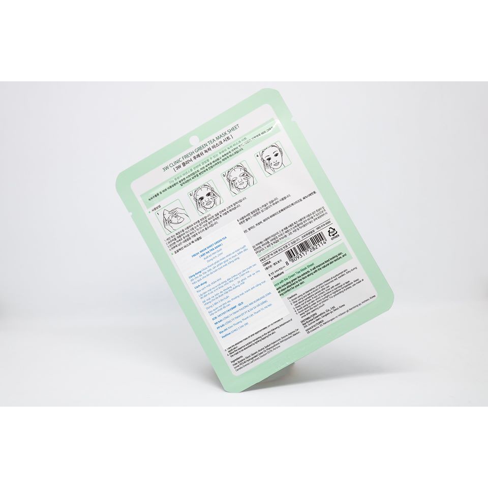 (GIÁ TỐT ) Combo 10 Mặt nạ dưỡng da tinh chất trà xanh 3W Clinic Green Tea Mask Sheet 23ml x 10