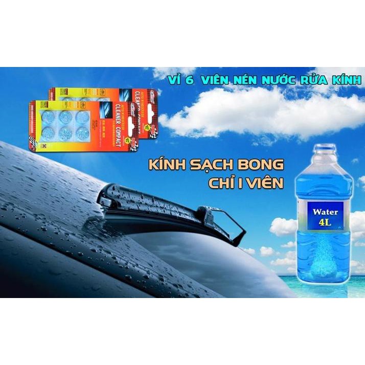 Vỉ 6 viên rửa kính ,nước rửa kính xe ô tô siêu sạch Carsun