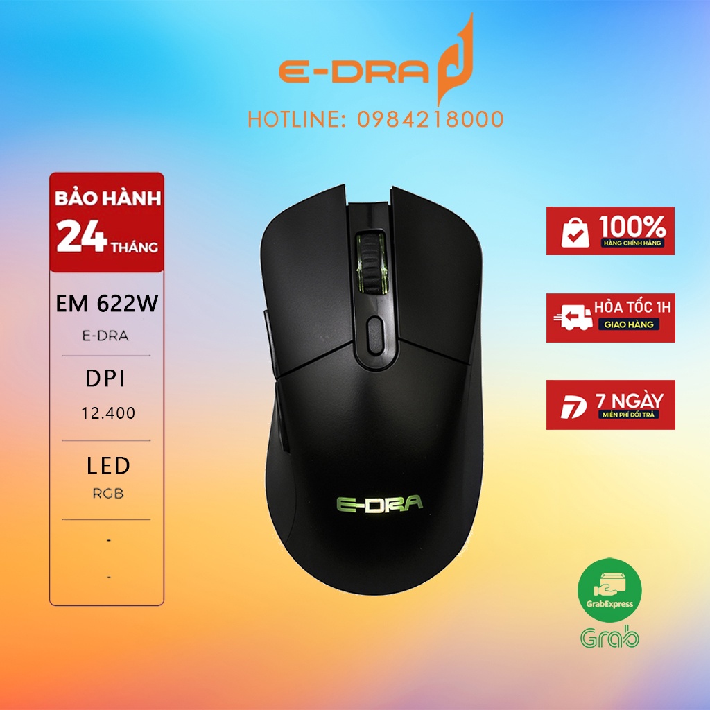 Chuột gaming không dây EDra EM622W RGB chính hãng