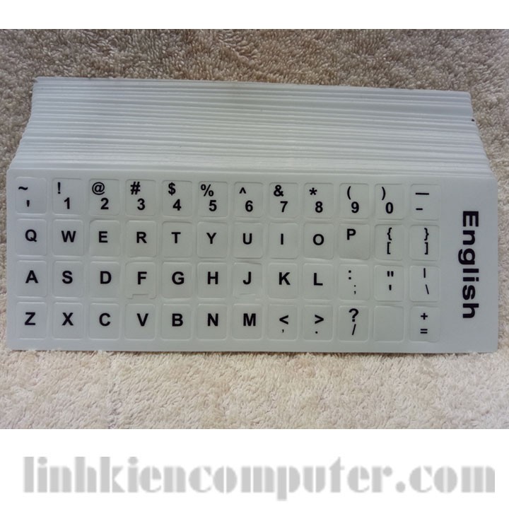 Dán phím ngôn ngữ Tiếng Anh dùng cho bàn phím bị bóng, phím song ngữ