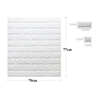 Xốp dán tường 3D giả gạch màu trắng