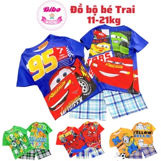 [8-21kg] Bộ thun lạnh 3D in hình KHỦNG LONG-SIÊU NHÂN siêu bền đẹp cho bé trai - Quần áo bé trai, đồ bộ cho bé