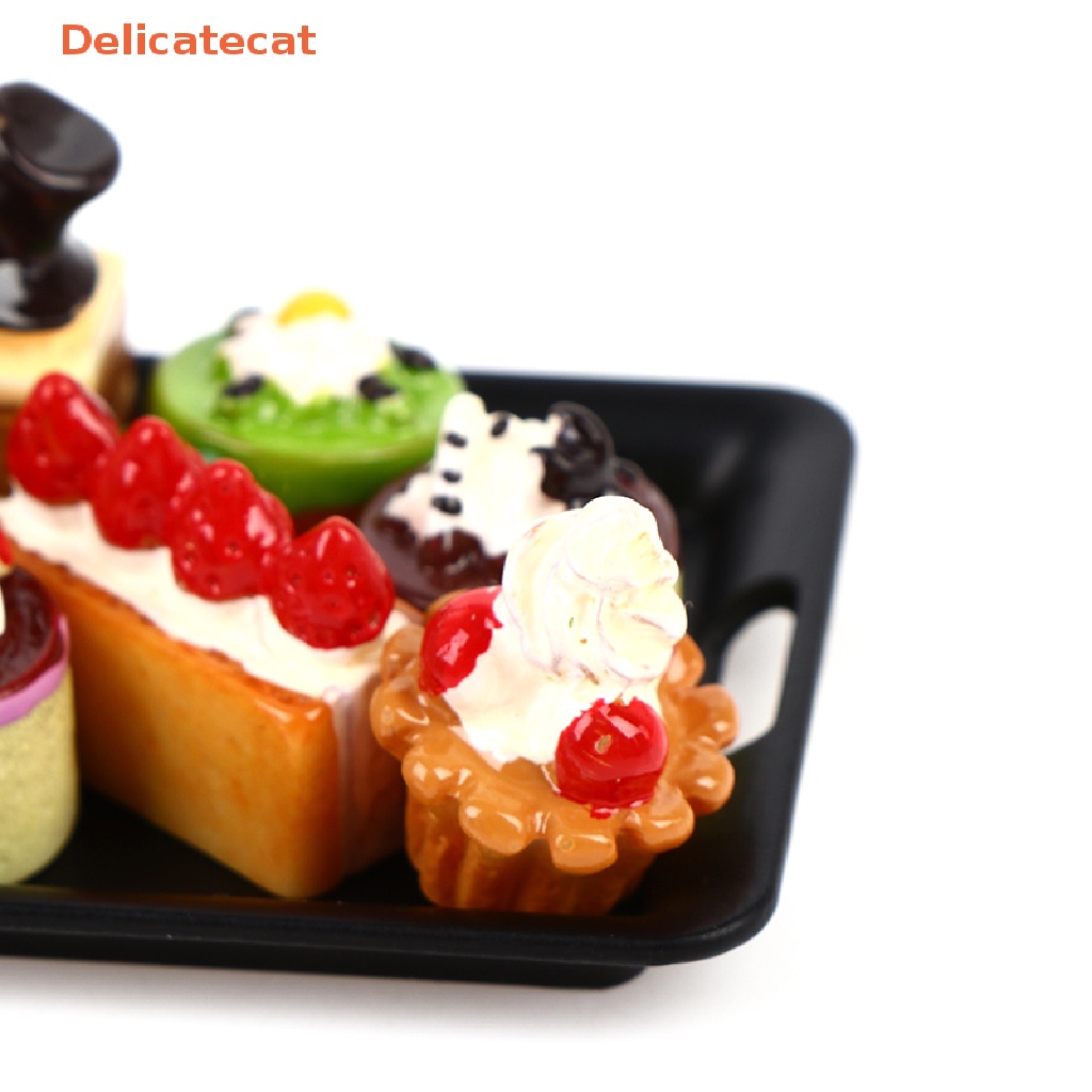 [Tinh Tế] Đồ Chơi Nhà Búp Bê 1 / 12 + 8 Bánh Ngọt Mini 1tray