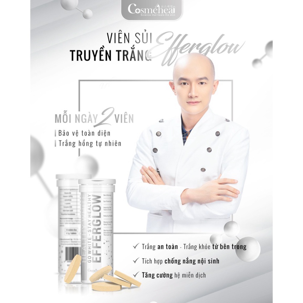 Viên Uống Trắng Da COSMEHEAL Healthy White Efferglow Làm Trắng-Chống Nắng-Tăng Đề Kháng-Hạn Chế Lão Hóa