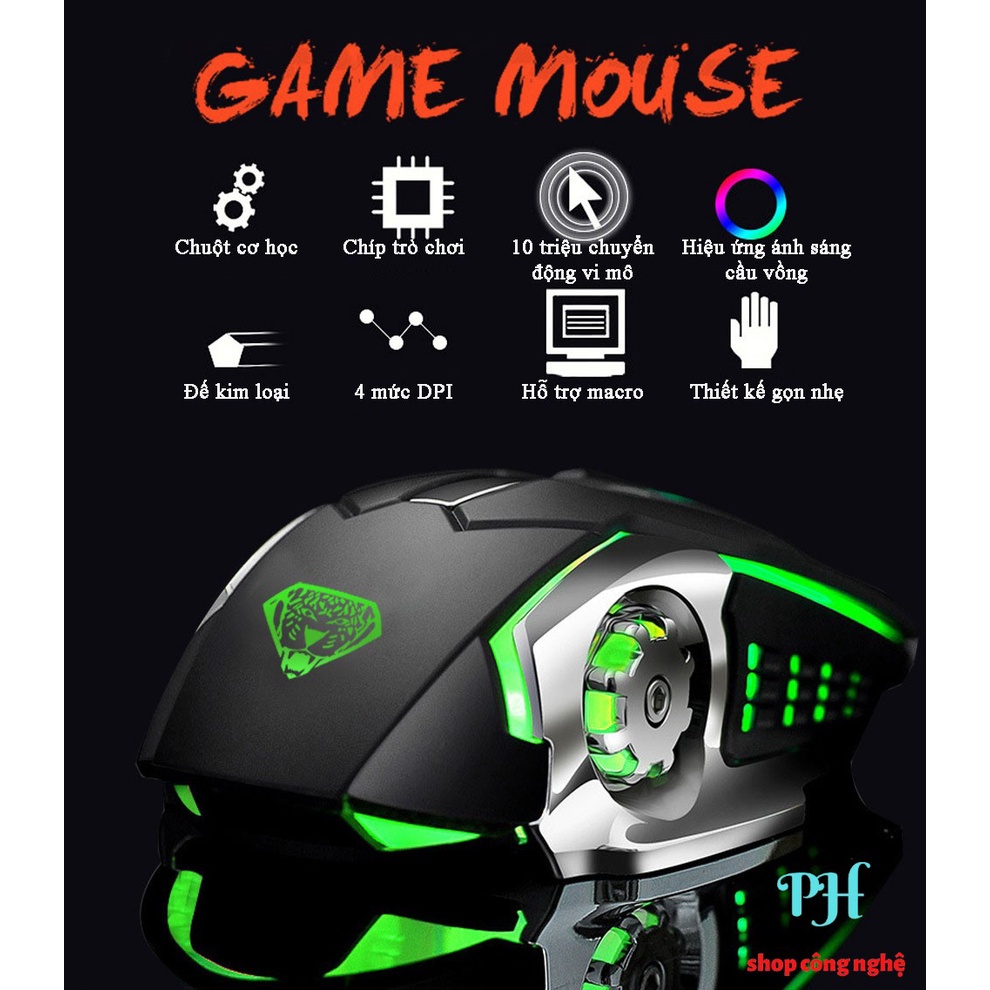 Chuột Gaming Có Dây DIVIPARD G502 Led Đa Màu DPI 3200 Thiết Kế Đẹp Phù Hợp Chơi Game Và Làm Việc