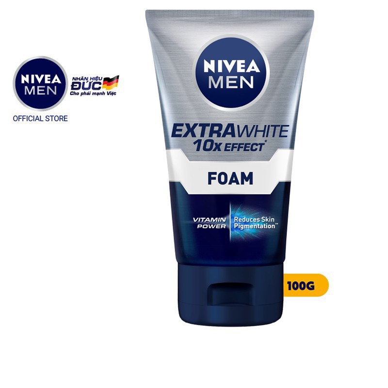 SỮA RỬA MẶT NIVEA MEN SÁNG DA & SẠCH SÂU 100g (Trắng Xanh)