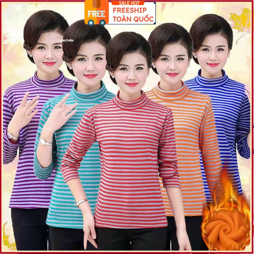 PVN36994 Áo giữ nhiệt nữ trung niên lót lông T2 . . . . . .