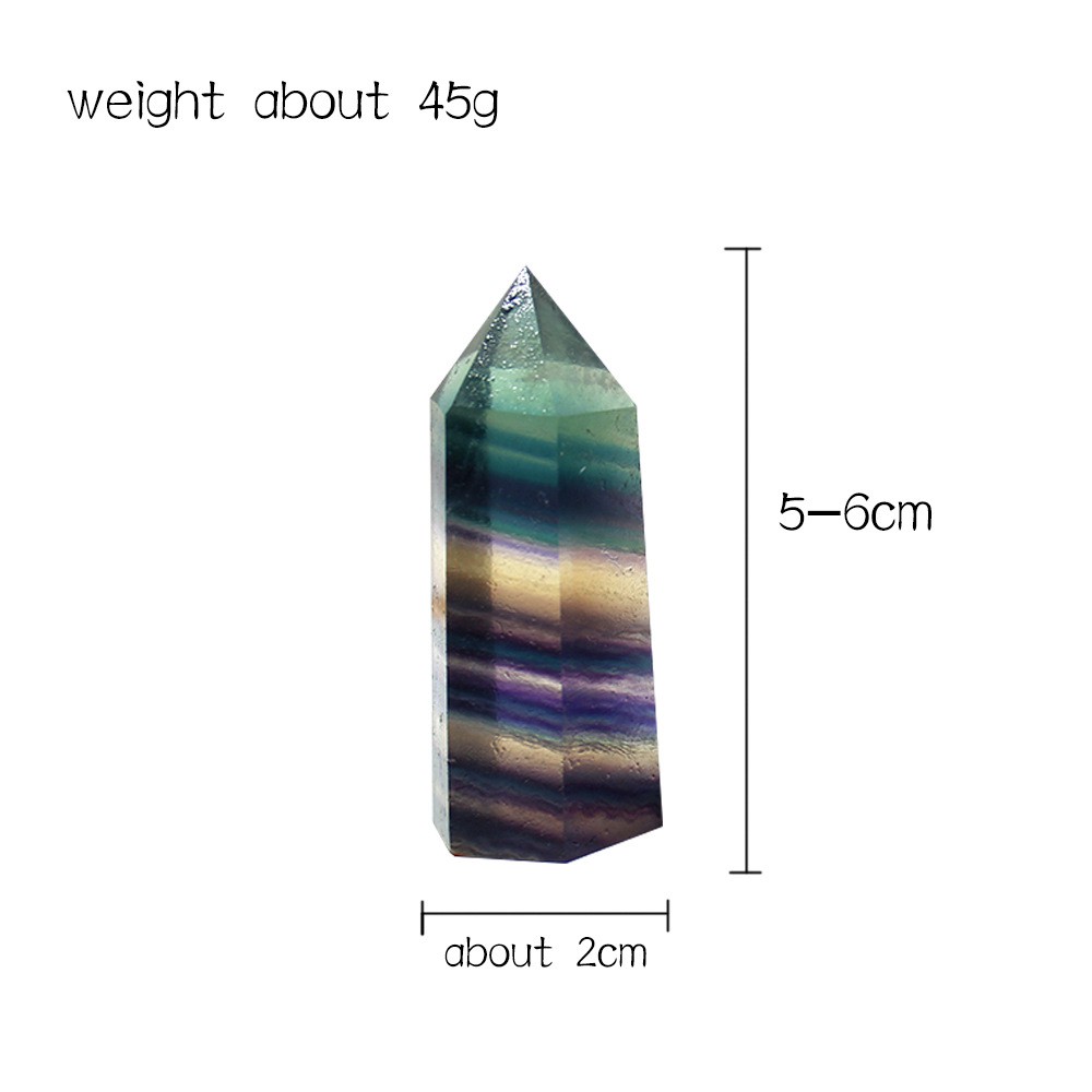 Trụ đá thanh tẩy Violet green fluorite Cầu Vồng