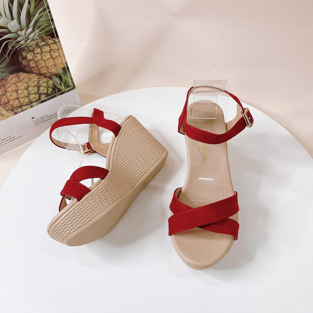 Giày sandal xuồng dây chéo da lộn  (Cotay_X61)