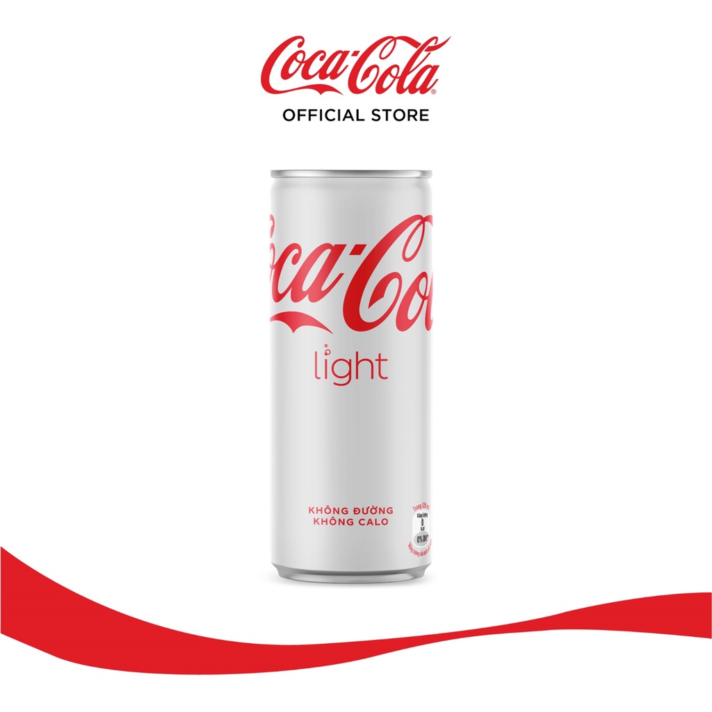 Lốc 24 Lon Nước Giải Khát Không Đường Coca-Cola Light Lon 320ml