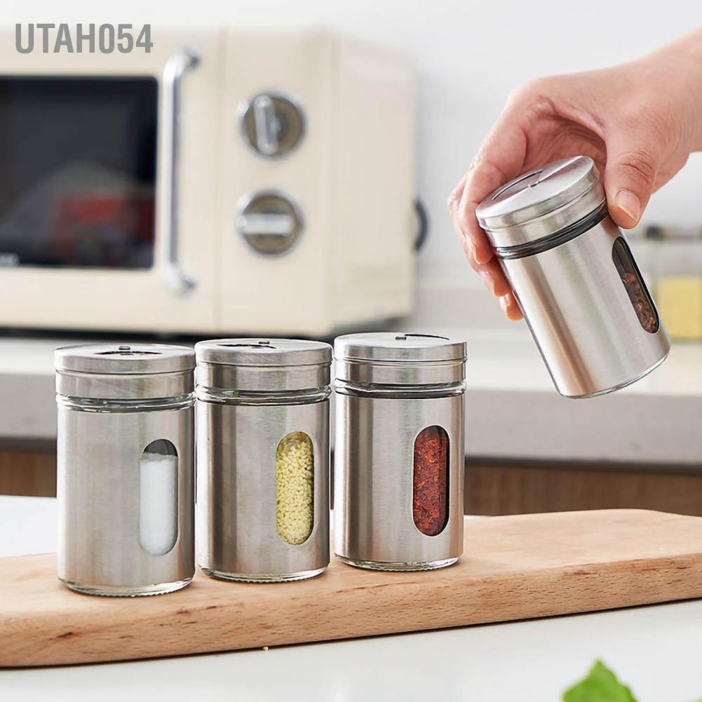 [Hàng Sẵn] Lọ Đựng Bọc Inox 304 Cao Cấp VANDO Hạt Tiêu, Tăm, Gia Vị Cao Cấp, Hũ Thuỷ Tinh【Utah054】