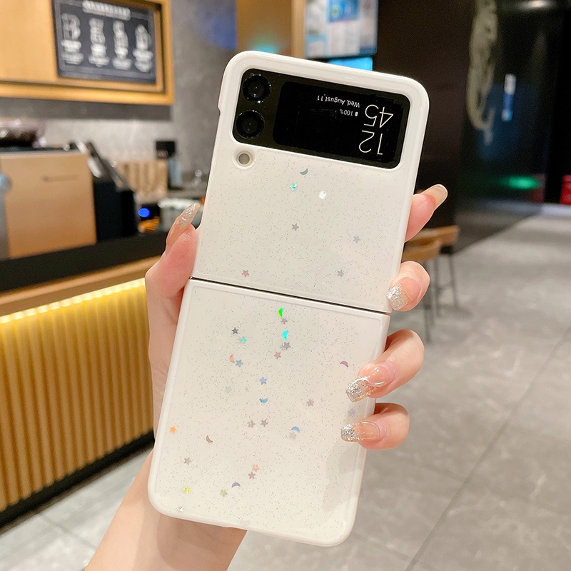 Ốp Điện Thoại Silicon Mềm Trang Trí Kim Tuyến Hình Ngôi Sao Mặt Trăng Cho Samsung Galaxy Z Flip4 Flip3 5G Z Flip 4 3
