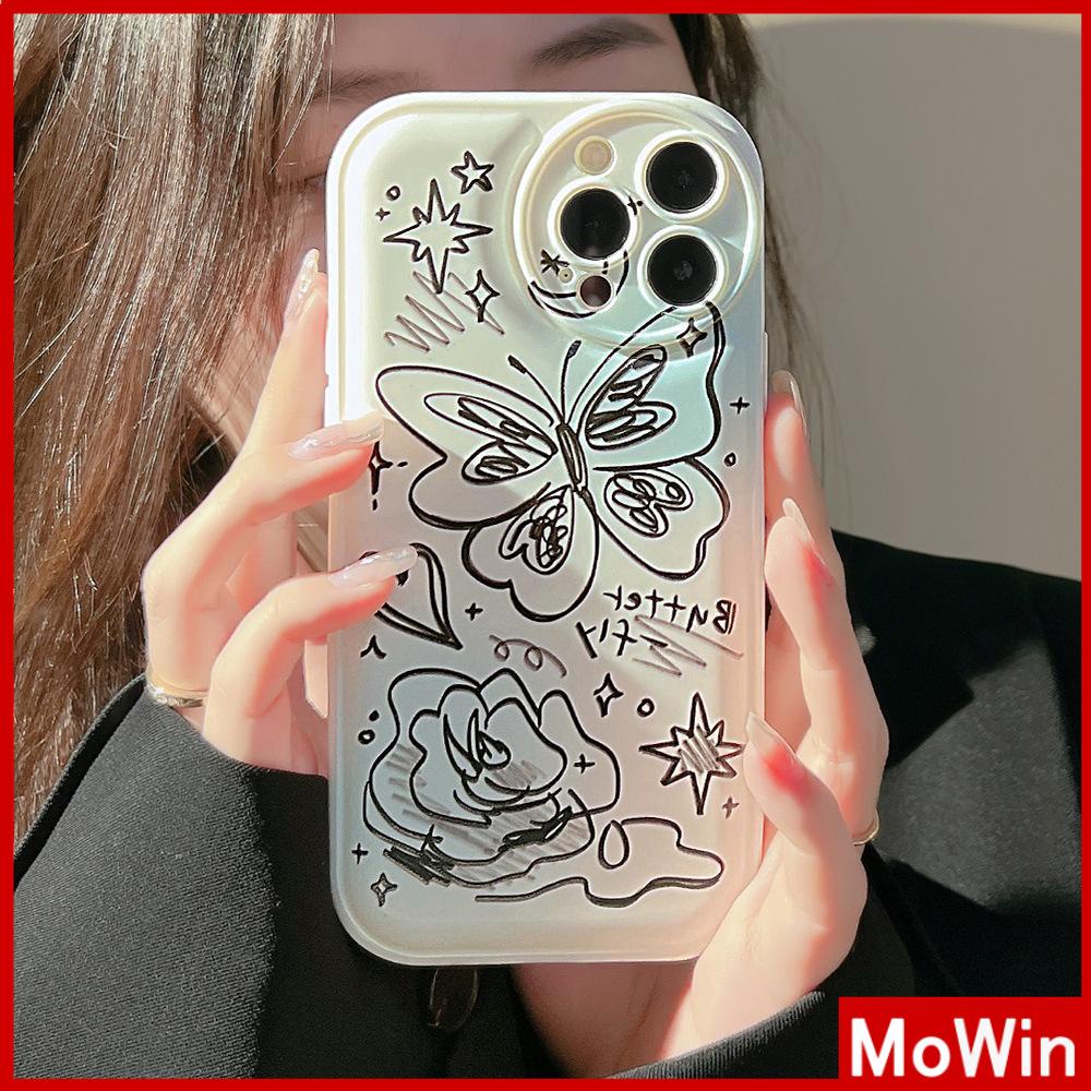 Ốp điện thoại TPU silicon túi khí in bướm thích hợp cho iPhone 11 Pro Max 13 Pro Max 12 Pro Max 7Plus xr XS Max