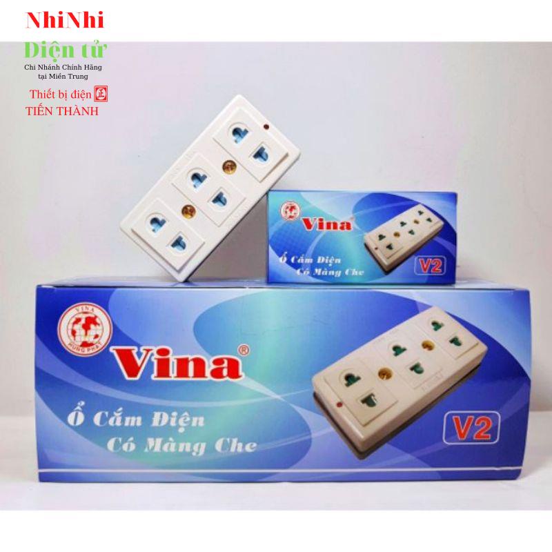 Ổ CẮM ĐIỆN NỔI 3 LỔ CÓ MÀNG CHE AN TOÀN VINA CHÍNH HÃNG