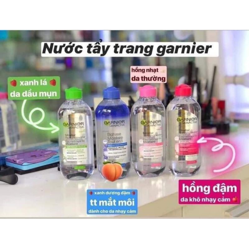 Nước tẩy trang Garnier Micellar.