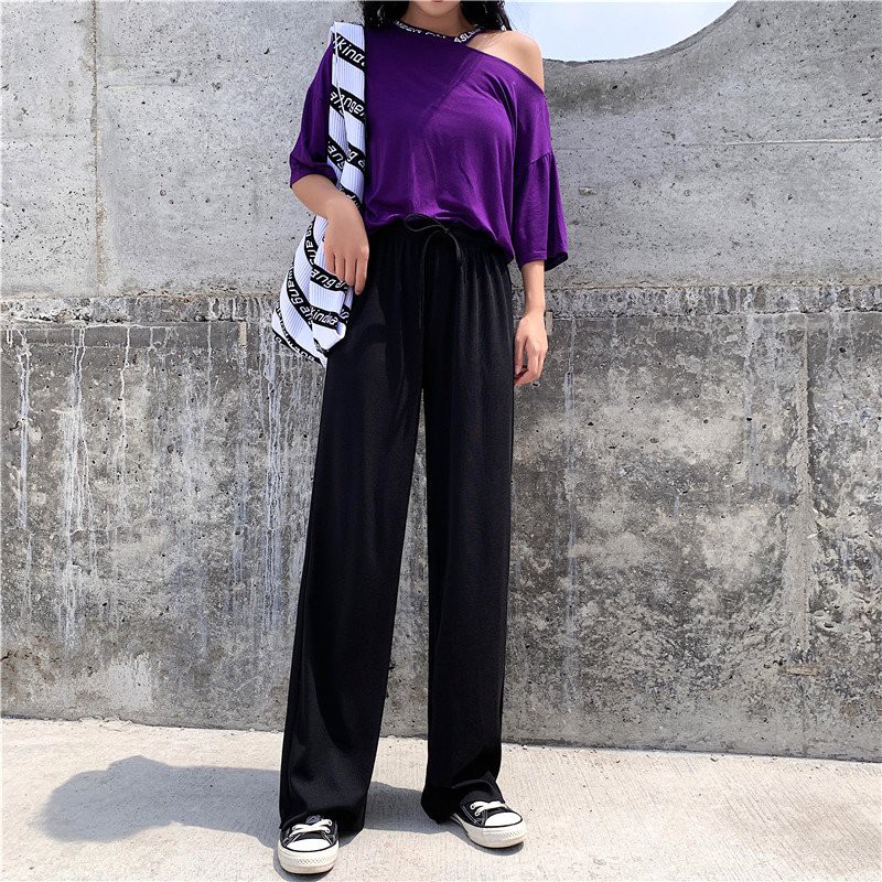 Quần Culottes Thun Tăm Ống Rộng ❤️ Quần thun tăm nữ ống rộng dáng dài style Korea Siêu Hot ❤️