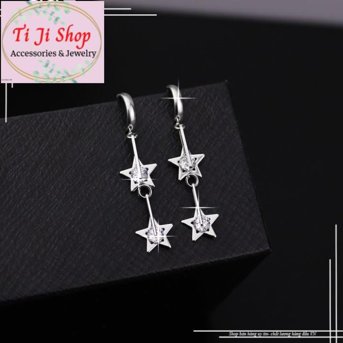 BÔNG TAI NỮ INOX TÒN TEN NGÔI SAO TẦNG - đẹp, không đen
