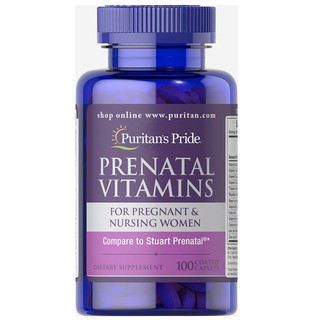 Dinh dưỡng cho bà bầu, cho mẹ cho con bú 1 viên/ngày - Vitamin tổng hợp Prenatal Vitamins của Puritan's Pride 100 viên