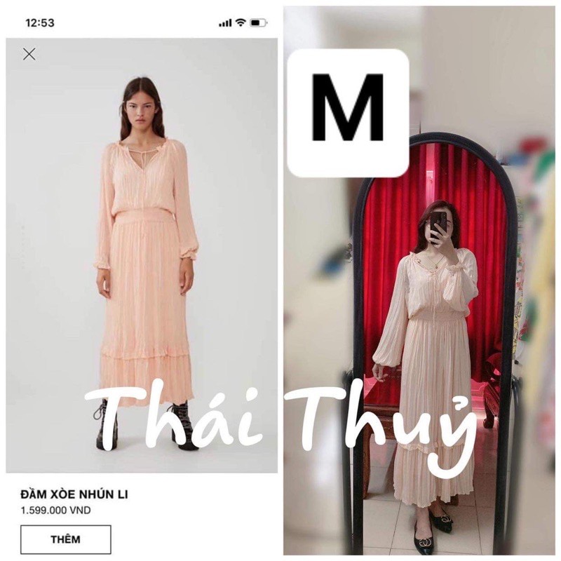 Đầm zara xoè nhún li