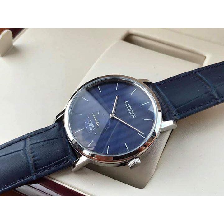 [INBOX TRẢ GIÁ] Đồng hồ Nam chính hãng Citizen BE9170-05L Mặt xanh biển-Máy Pin Quartz-Dây da xanh cao cấp-Size 39mm