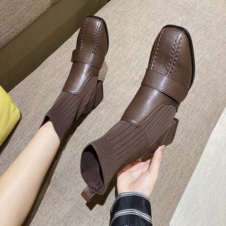 Tính năng❤Giày boot cao gót phong cách Hàn Quốc thời trang dành cho nữ