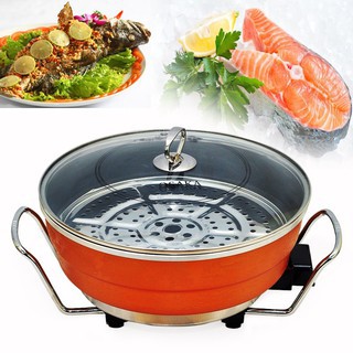 Nồi nấu lẩu điện kiêm chảo điện đa năng Osaka Nhật Bản, bếp ăn lẩu điện chống dính ( Bảo Hành 12 Tháng)