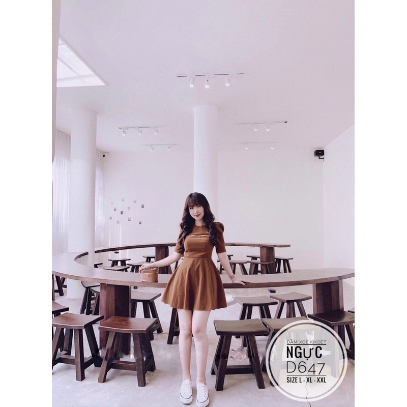 Bigsize Đầm xoè khoét ngực D647