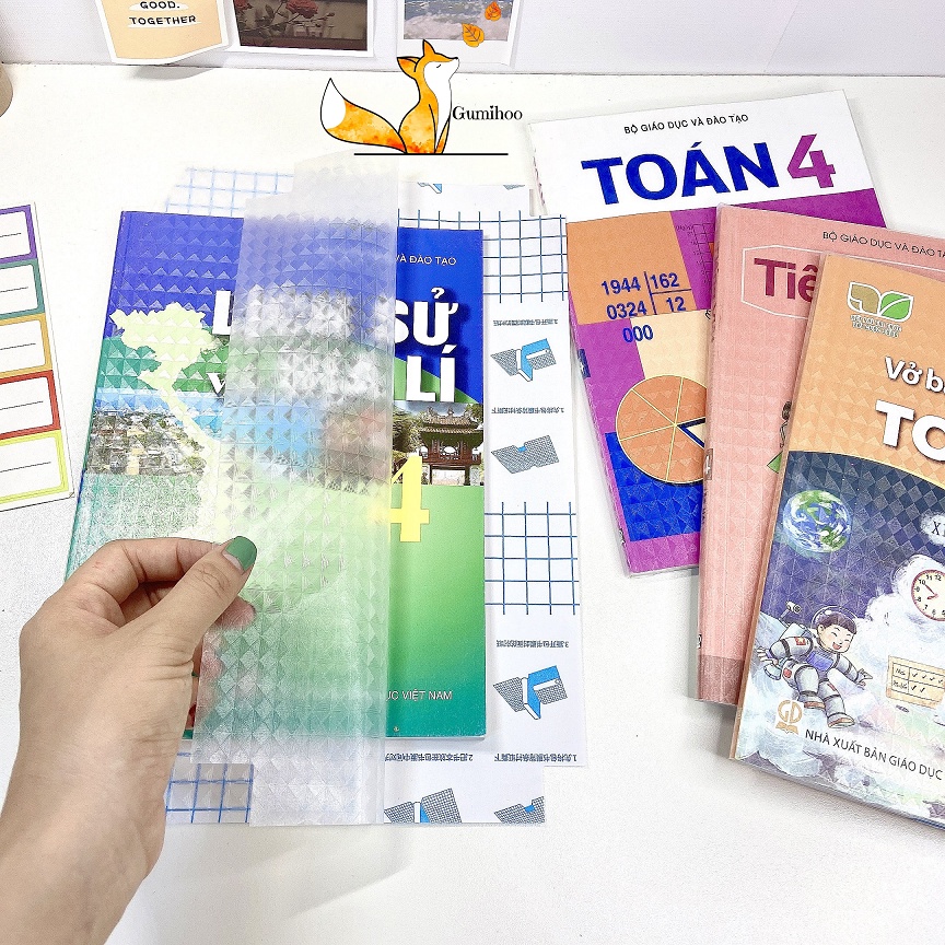 Bọc vở sách giáo khoa decal tự dính giấy cao cấp chống thấm nước Gumihoo