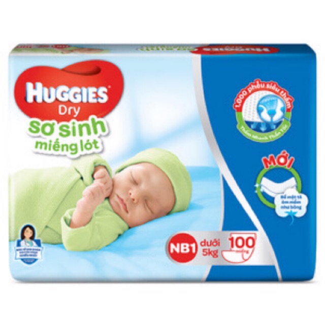 Tã lót sơ sinh Huggies nb2 60 miếng