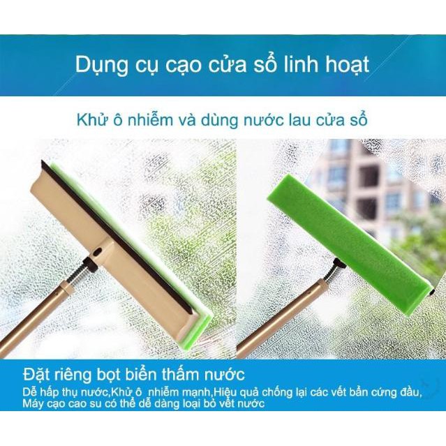 Bộ dụng cụ Cây lau kính nhà cửa chuyên nghiệp tặng bông lau