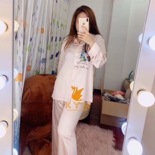 Pịama lụa mặc ở nhà, mặc ra đường đều ok hết nè mấy chị đẹp ơi
