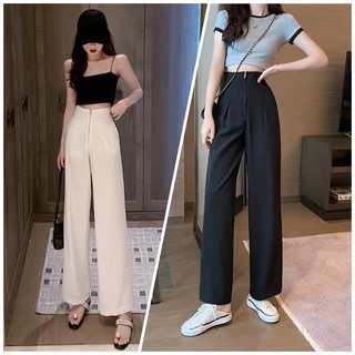 Quần Ống Rộng Cạp Cao Phối Khóa Giữa - 22
