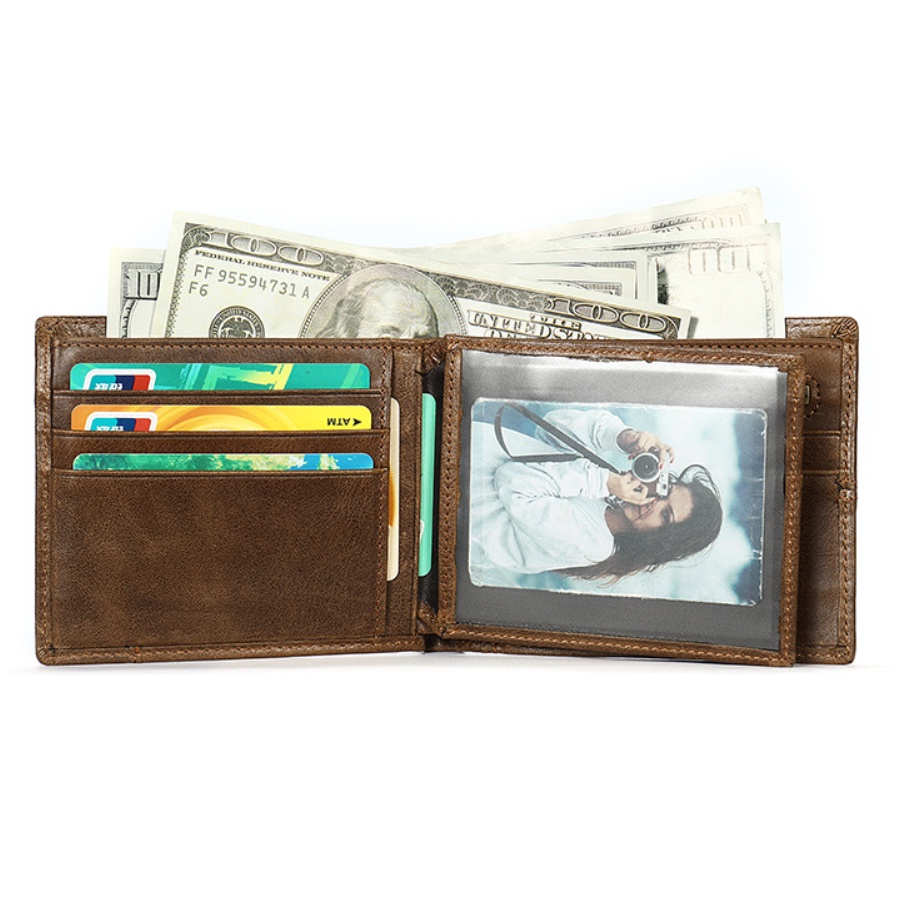 Ví nam 100% da bò thật cao cấp phong cách mới