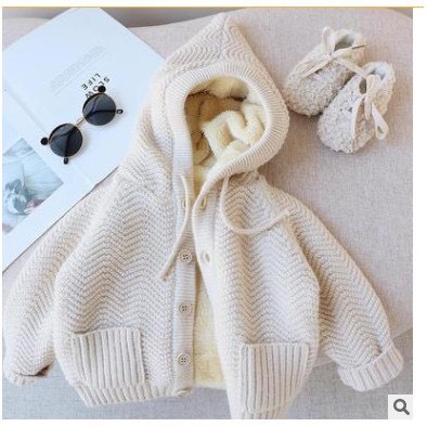 Áo khoác len lót lông siêu dày đẹp cho bé 2022