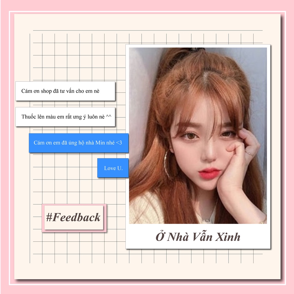 Thuốc nhuộm tóc màu nâu cam , tặng kèm oxy trợ dưỡng và bao tay