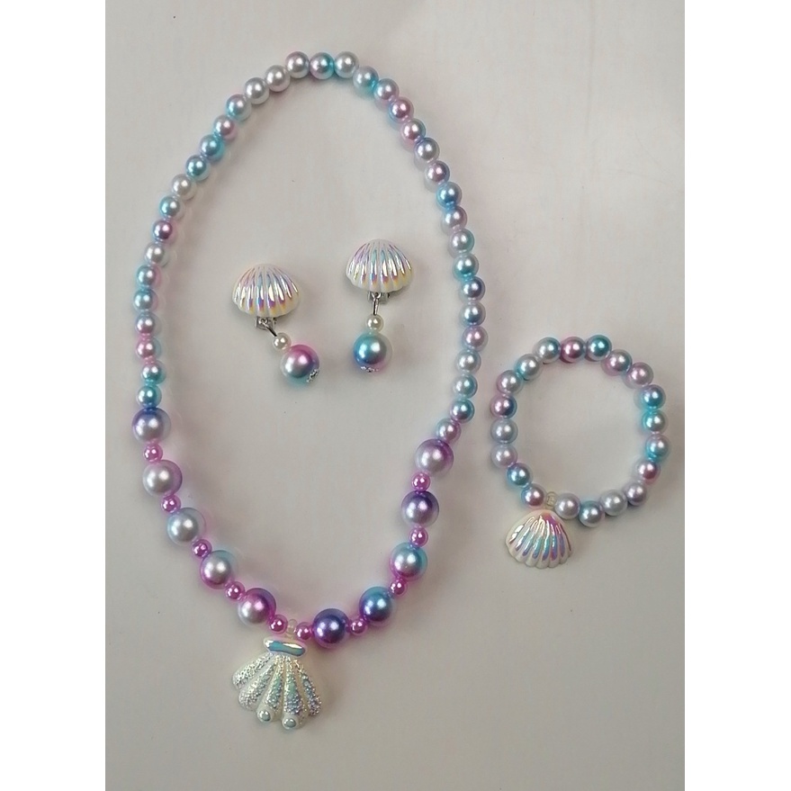 (5 pcs) Bộ Trang Sức Hình Đuôi Cá Đính Ngọc Trai Nhân Tạo Cho Bé Gái