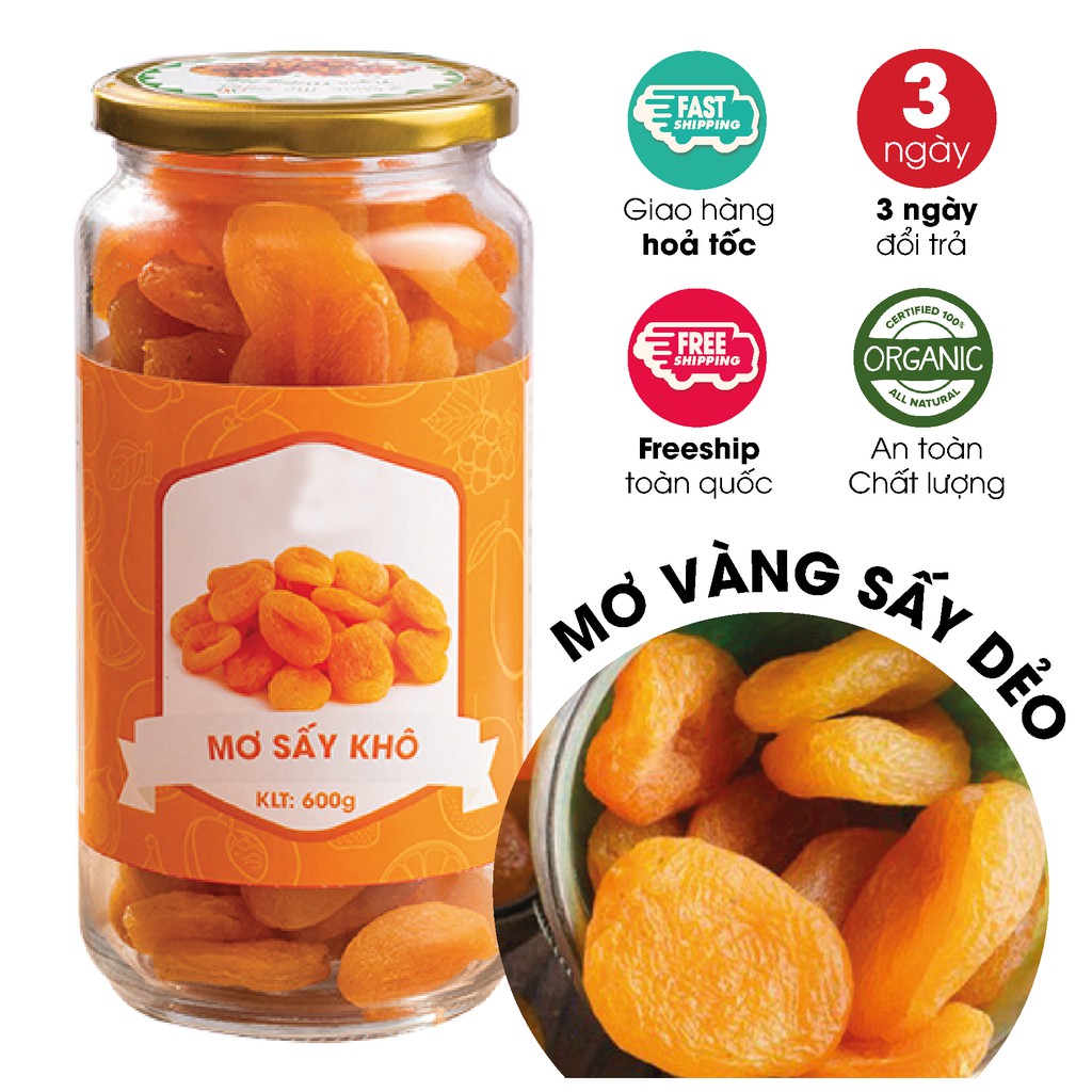 MƠ VÀNG THỔ NHĨ KỲ SẤY DẺO KHÔNG ĐƯỜNG ăn vặt healthy ăn kiêng ăn chay &amp; mẹ bầu giúp thanh nhiệt &amp; ổn định đường huyết