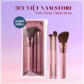 Bộ cọ trang điểm makeup lông thú cán gỗ 3 cây too school for school
