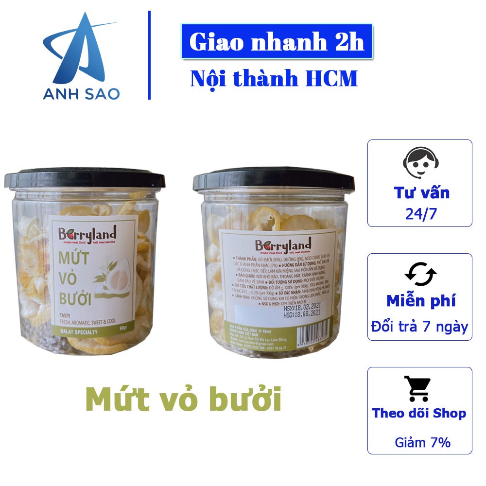 Mứt vỏ Bưởi BerryLand 90g - Đặc sản Đà Lạt