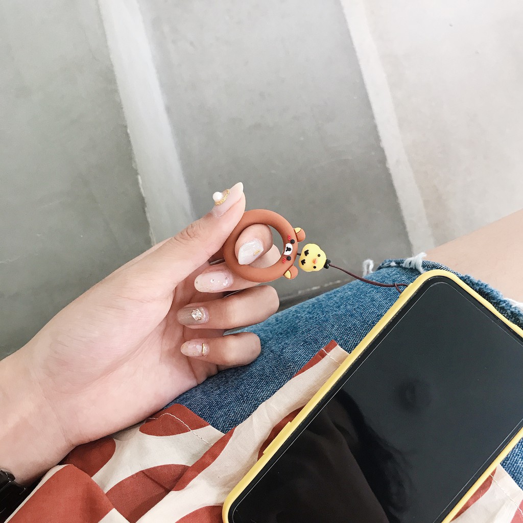 Móc Điện Thoại Dạng Nhẫn Ngắn Hình mickey minnie Gấu Thỏ Gấu Nâu Vịt donald daisy totoro Gấu kumamon Dễ Thương